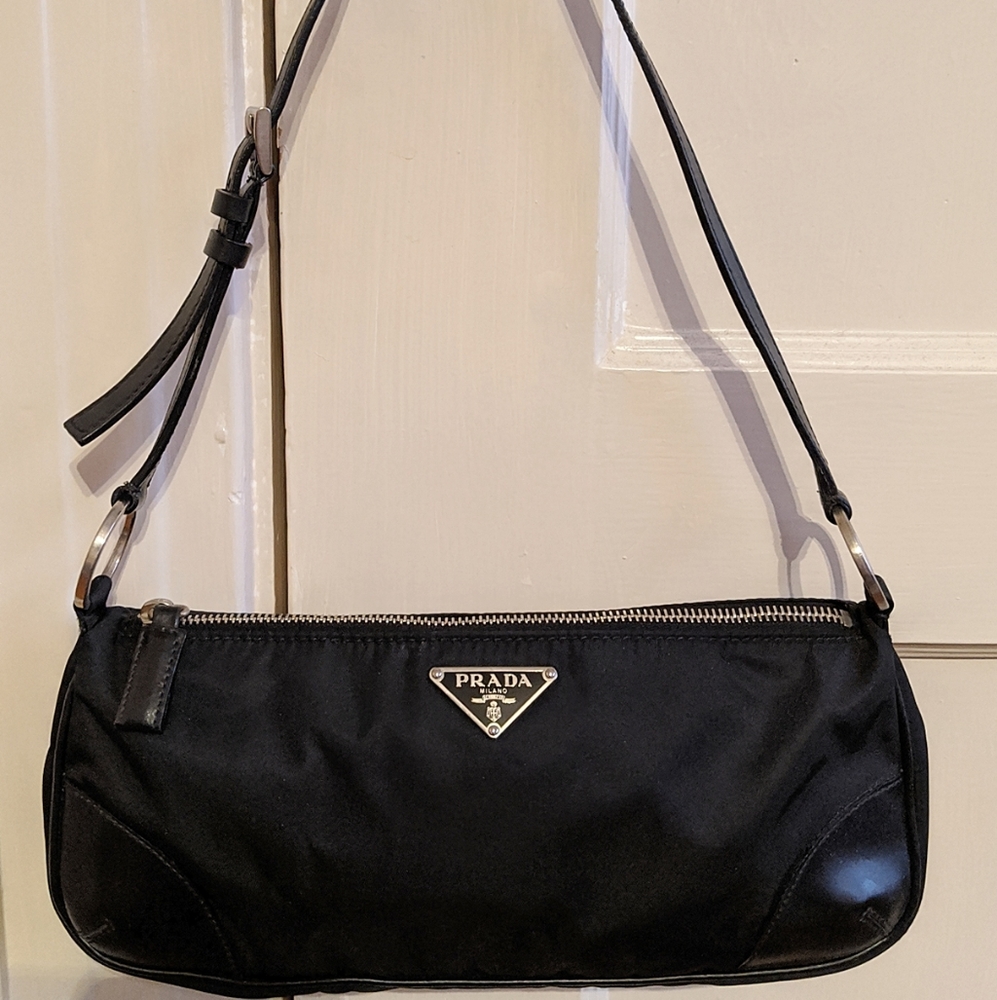 Authentic Vintage Prada Black Nylon Shoulder Bag